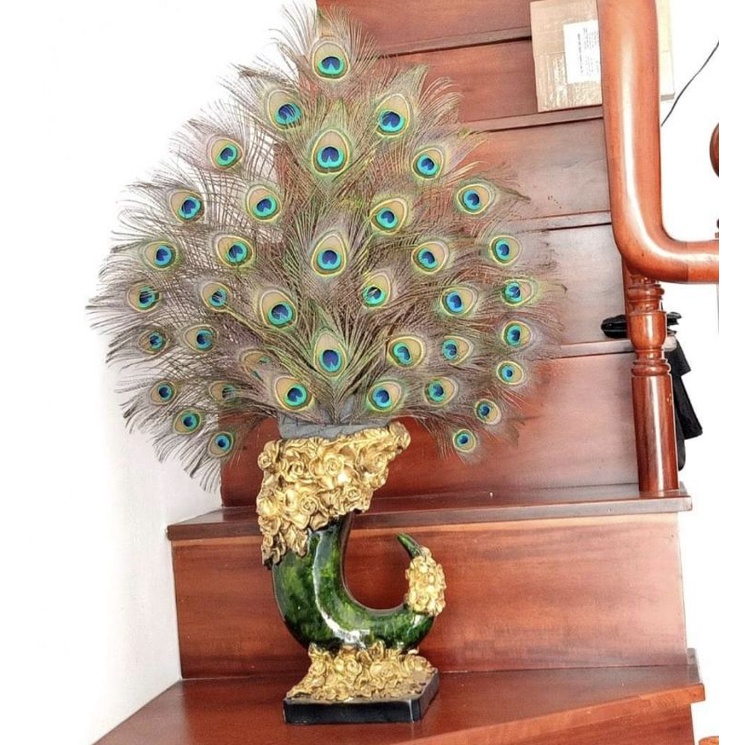 Bình hoa composite dáng ngà voi cao 40cm ( màu xanh rêu )