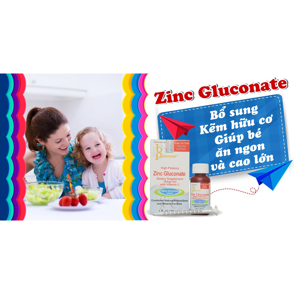 Siro ZinC Gluconate Lọ 30ml - Bổ sung Kẽm, vitamin C cho bé Giúp tăng đề kháng,Cải thiện tình trạng biếng ăn của trẻ