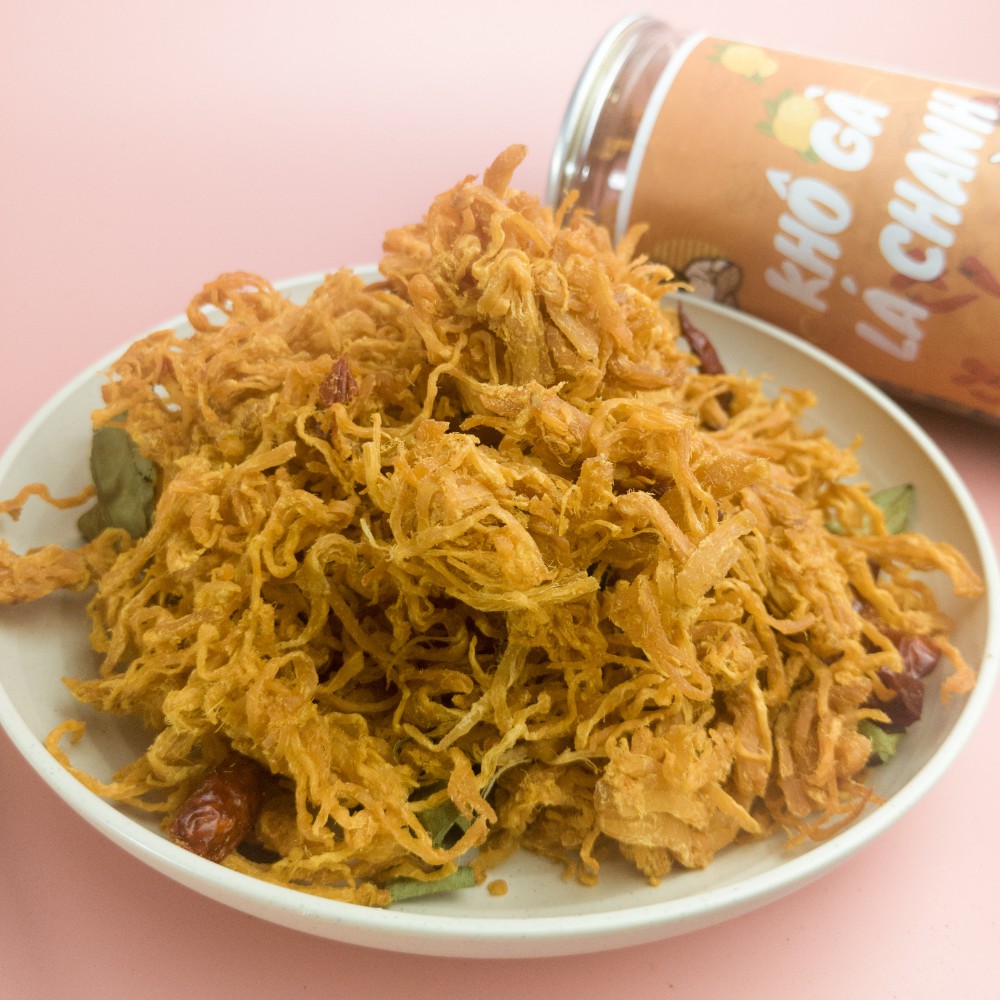Khô gà lá chanh cay,gà khô lá chanh 100g,300g,Tiny Food đồ ăn vặt Đà Nẵng | BigBuy360 - bigbuy360.vn