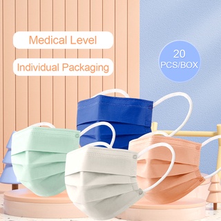 Set 20 Khẩu Trang Y Tế Cofoe 3 Lớp Màu Xanh Dương Thời Trang Bảo Vệ Cho Người Lớn