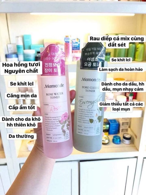 NƯỚC HOA HỒNG MAMONDE 250ML ĐỦ DÒNG