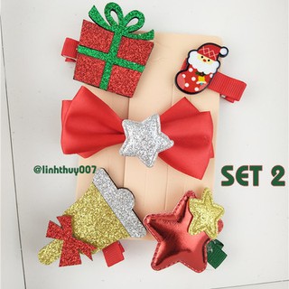 NOEL - Set 5 cặp kẹp tóc Noel siêu đáng yêu đẹp độc (có 4 set để lựa chọn)