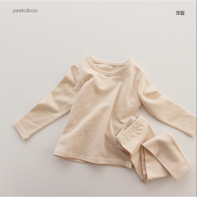 (Chính hãng) Bộ rời dài tay trơn Modal 2022 Cotton siêu co giãn PEEKABOO made in Korea cho bé trai và bé gái
