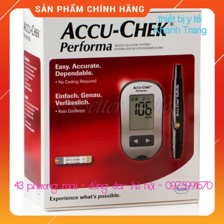 (Giá sỉ) Máy đo đường huyết Accu-Chek Performa tặng hộp 10 que thử