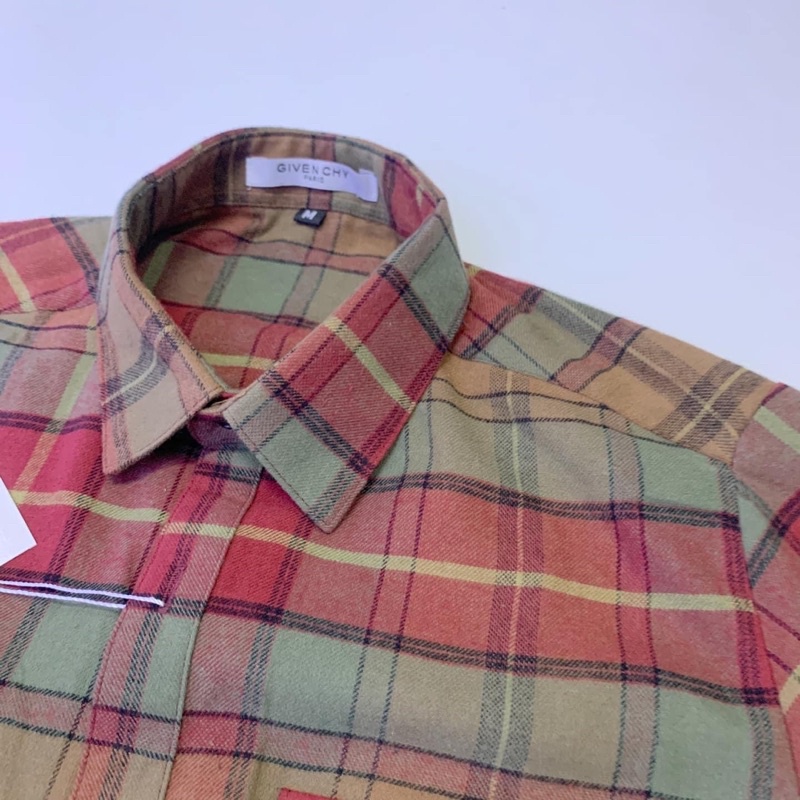 Sơ Mi Nam Nữ Kẻ Sọc Xanh Đỏ Thêu 2 Túi Ngực Cao Cấp