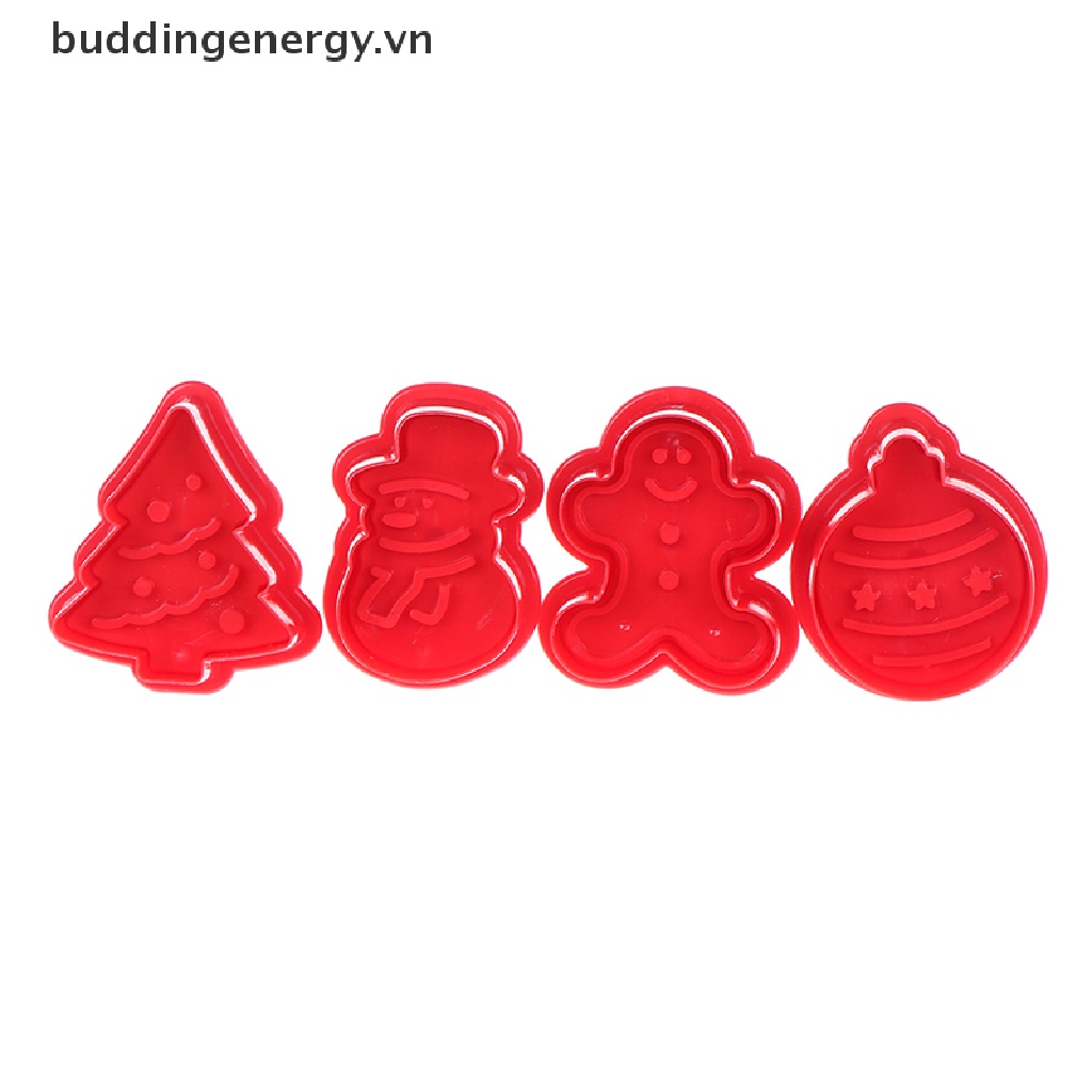 {BUDDI} 4pcs/set christmas cookie biscuit mold 3d cookie plunger cutter diy baking mould {buddingenergy.vn}