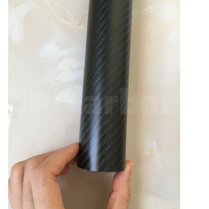 Ống Carbon  3K rỗng dài 1 mét đường kính ngoài 43mm, đường kính trong 40mm