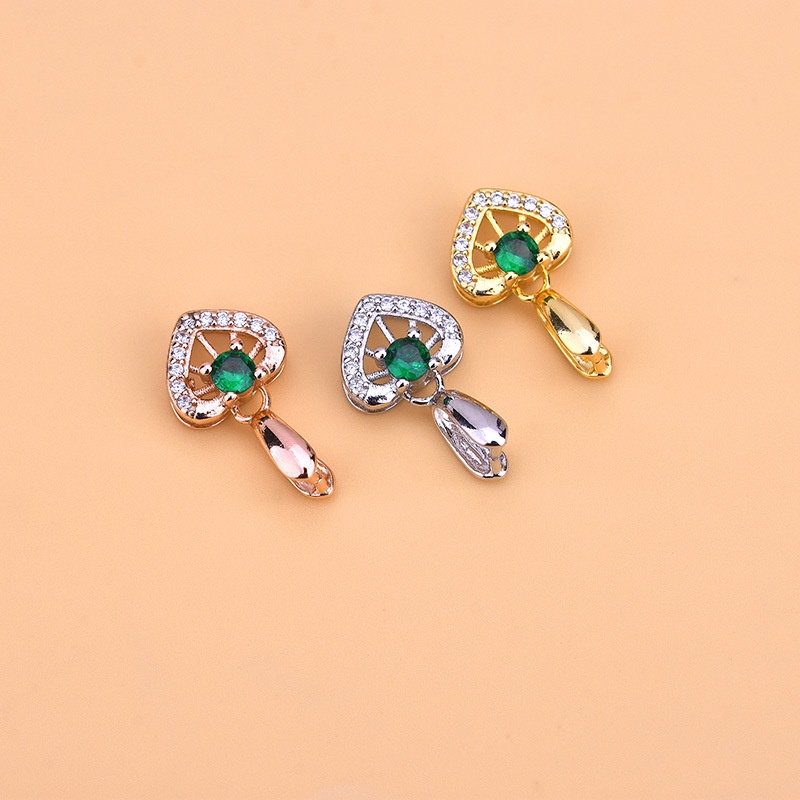 █diy゜ S925 Bạc●Mặt Dây Chuyền Bạc S925 Có Khóa Kẹp Đính Đá Zircon diy