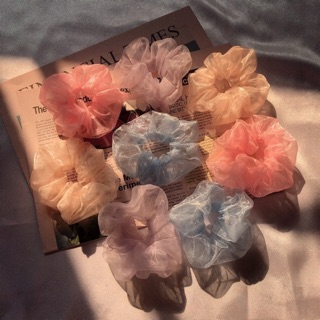 Cột tóc Scrunchies trong suốt xinh xắn