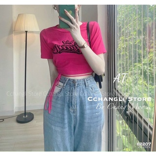 Áo croptop len cột dây eo