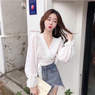 ÁO CROPTOP CỘT DÂY CỔ V