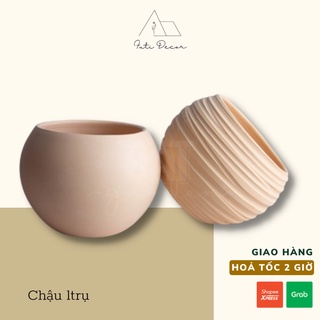 Chậu tròn đất nung vàng, chậu đất nung nồi tròn trồng sen đá, xương rồng