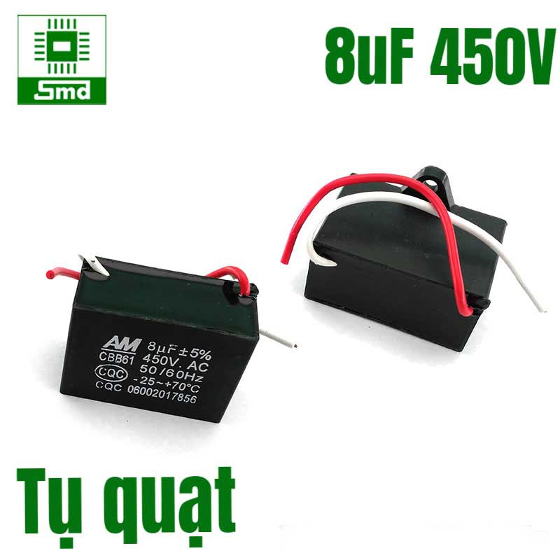 Tụ quạt 1uF 1.5uF 2uF 2.5uF 4.5uF 5uF 8uF 1.8uF 450V Tụ khởi động cho quạt 1 1.5 2 2.5 4.5 5 uF linh kiện chất lượng tốt