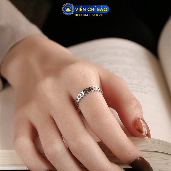 Nhẫn bạc nữ họa tiết lục tự sóng chất liệu bạc Thái 925 free-size thời trang phụ kiện trang sức nữ Viễn Chí Bảo N000469