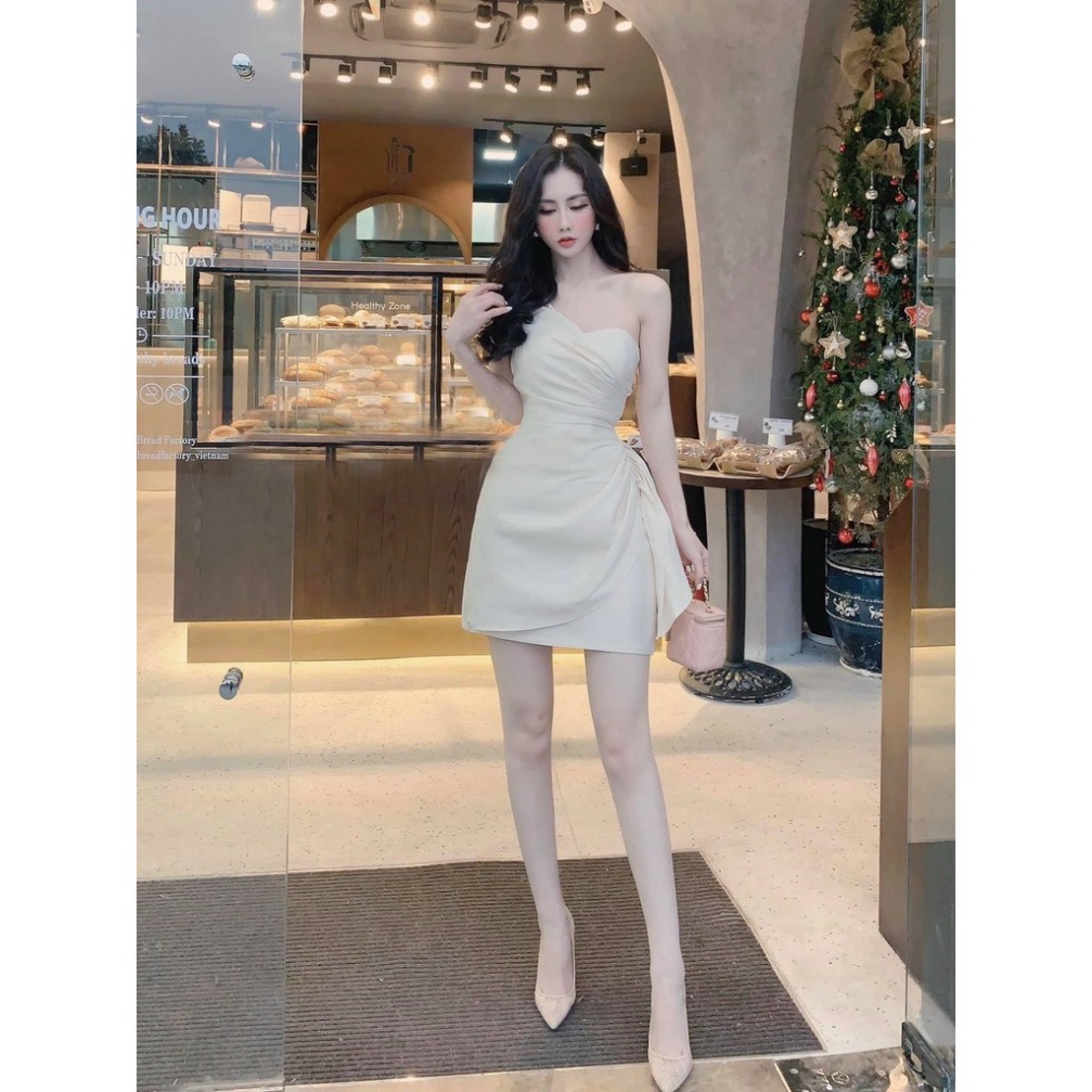 Đầm Body Tasta Tà Lệch, Hở Bên Vai, Thích Hợp Cho Nàng Dạo Phố, Đi Tiệc - 4 Màu Trắng, Xanh Dương, Hồng, Đồng - H