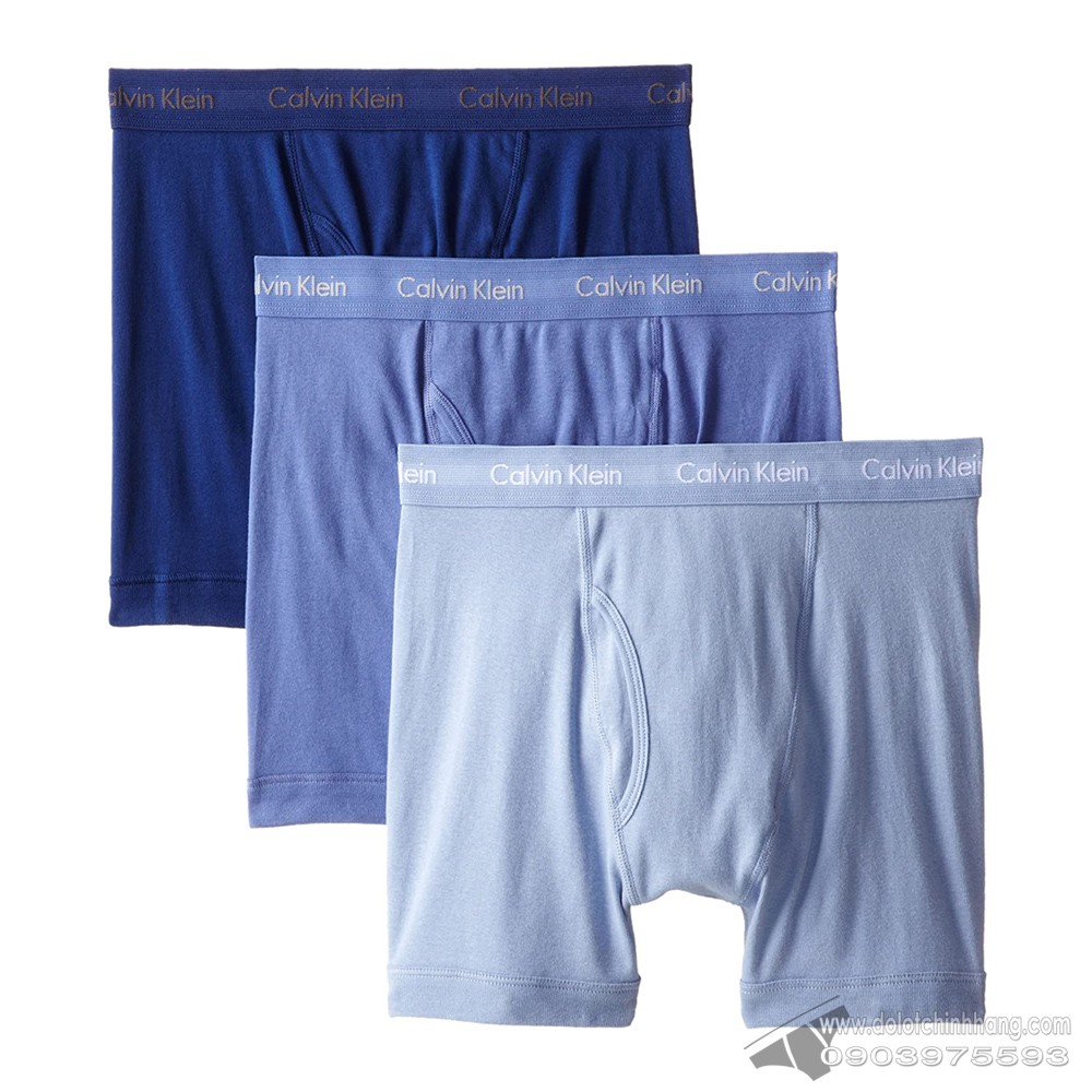 Quần lót nam cao cấp Calvin Klein NU3019 Classic Cotton Boxer Brief Blue Assorted