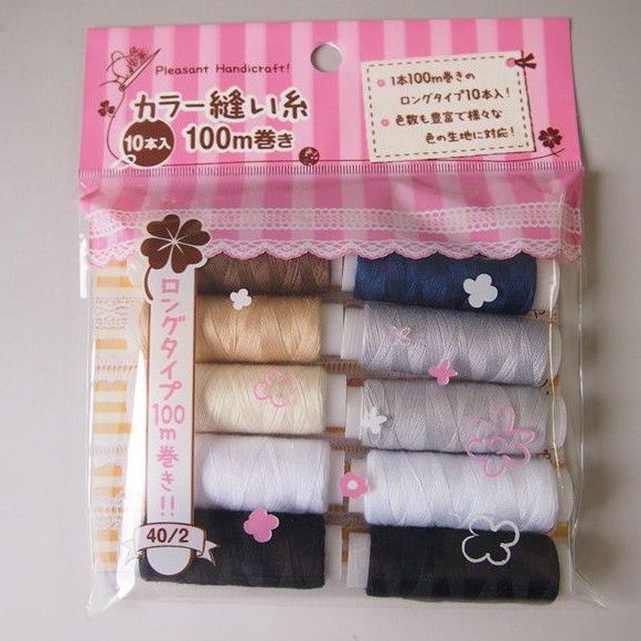 Set 10 cuộn chỉ màu sắc (mẫu 1) (Hàng nội địa Nhật)