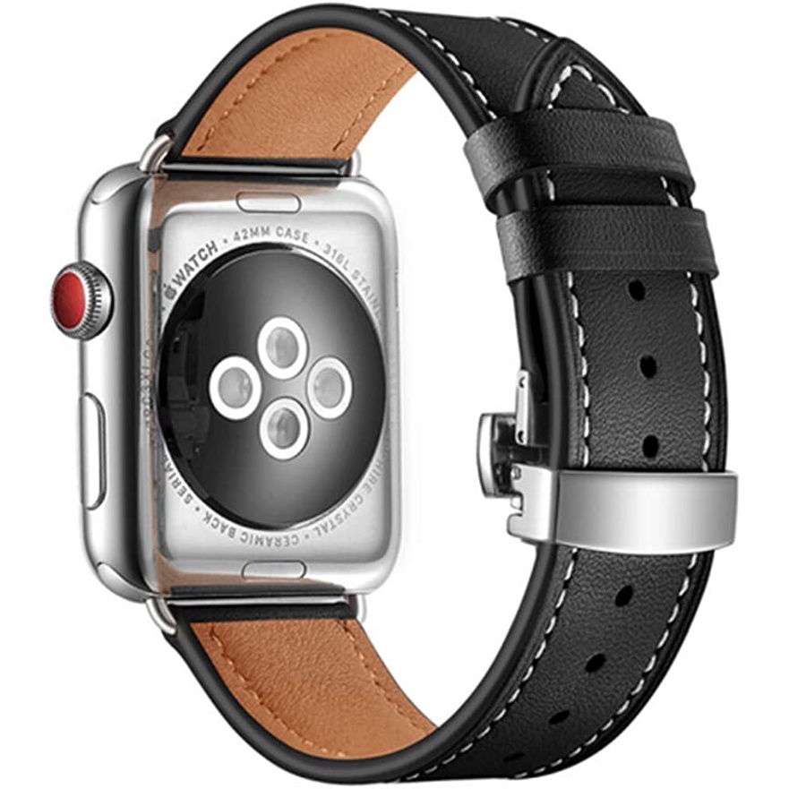 Dây Đeo Da Thay Thế Có Khóa 45mm 44mm 42mm 40mm Cho Đồng Hồ Thông Minh Iwatch series 7 45mm 44mm