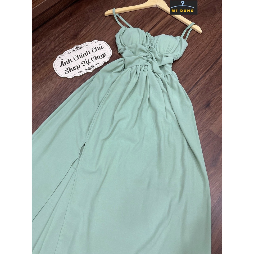 ĐẦM MAXI 2 DÂY CÚP NGỰC NHÚN,XẺ ĐÙI -NHẸ NHÀNG-GỢI CẢM