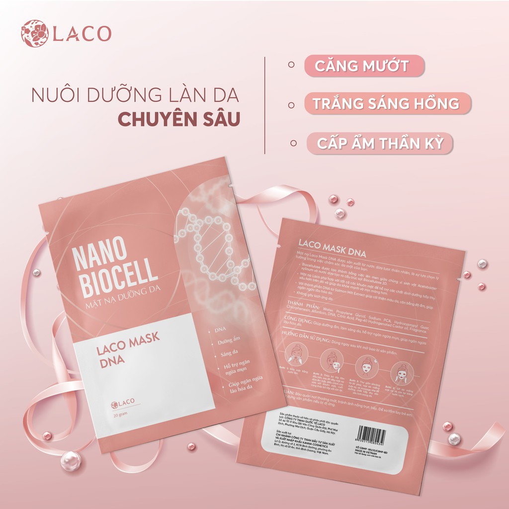Mặt nạ sinh học Nano Biocell _ Nước dừa tươi lên men kết hợp DNA và tinh chất  Thông Đỏ mờ nám, sáng hồng, cấp ẩm | BigBuy360 - bigbuy360.vn