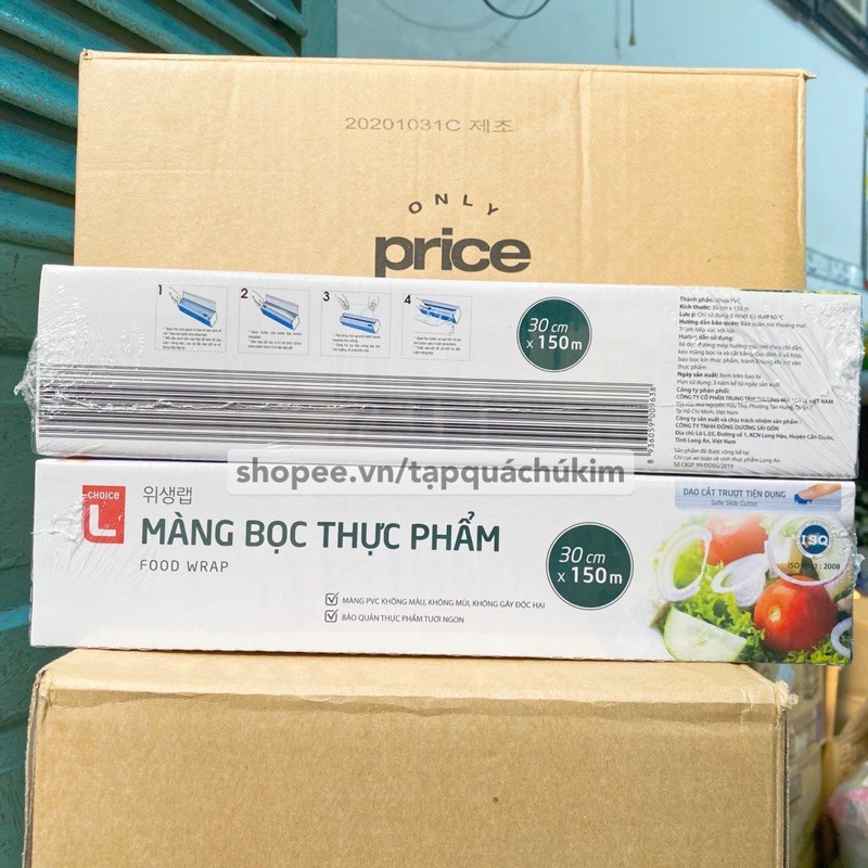 Màng bọc thực phẩm CHOICE L size trung / size lớn - dẻo dai an toàn chịu nhiệt tốt