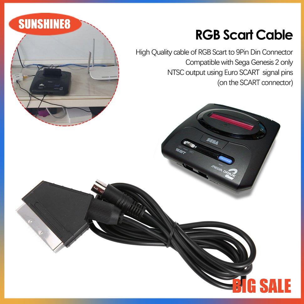 【SUN】High quality 1.8M RGB Scart Cable for Sega Genesis 2 Mega Drive MD 2
