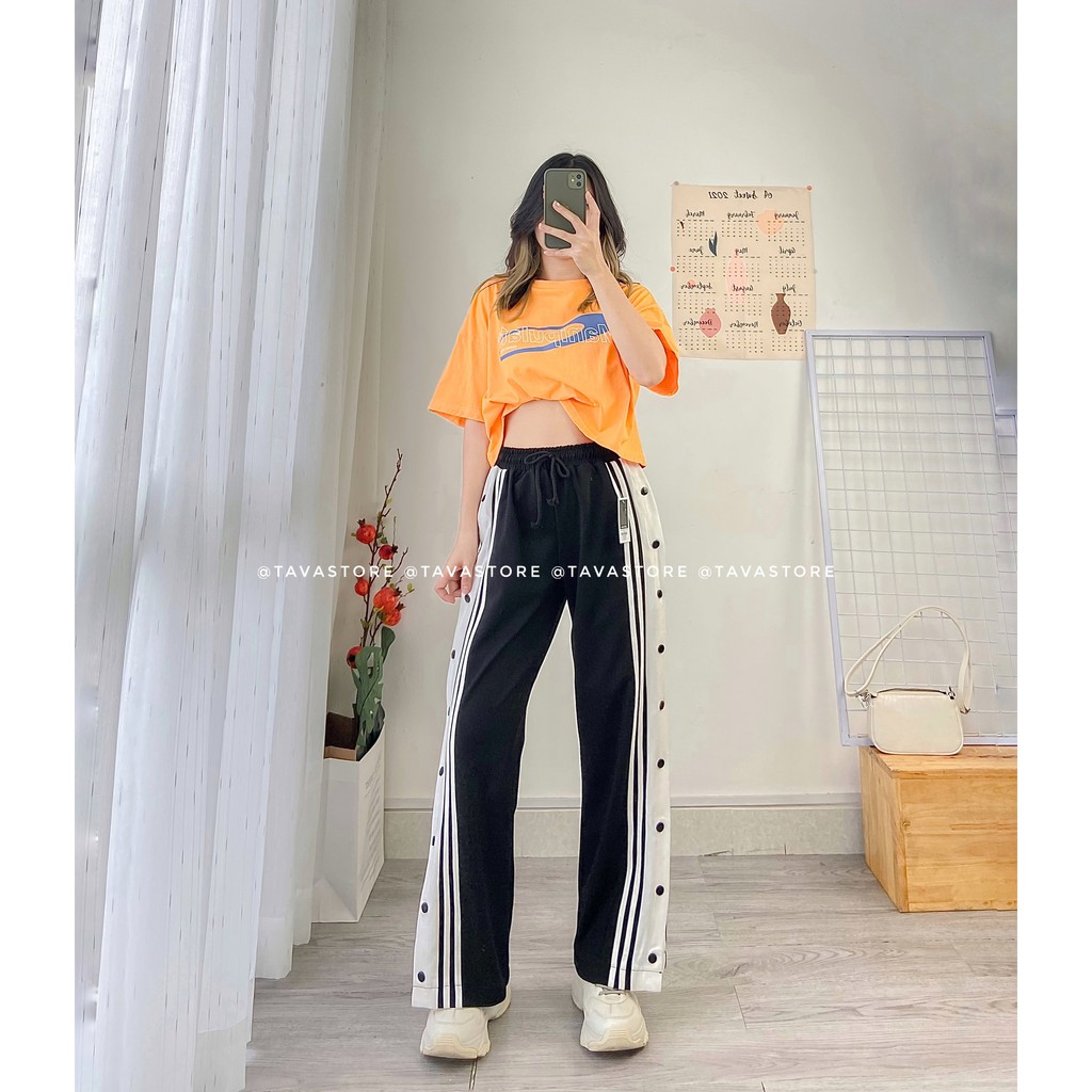 Quần culottes sọc xẻ