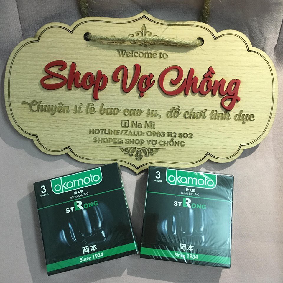 Bao Cao Su Freeship Okamoto Strong Long Lasting 8s hộp 3 cái