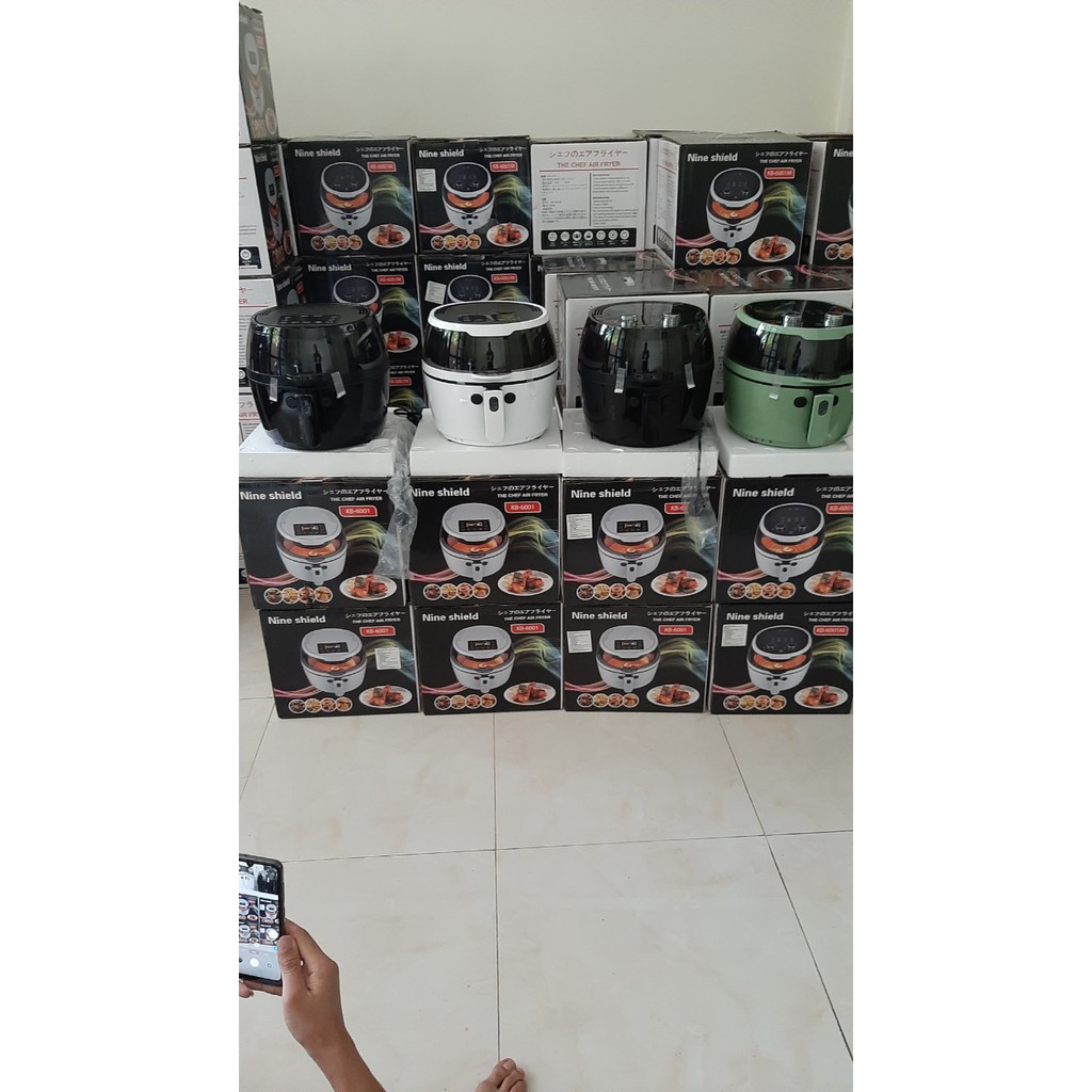 Nồi Chiên Không Dầu NINE SHIELD 12,5L Siêu To Khổng Lồ - Thế Hệ Mới Nhất 2020 (bh 12 tháng). SIÊUHOT