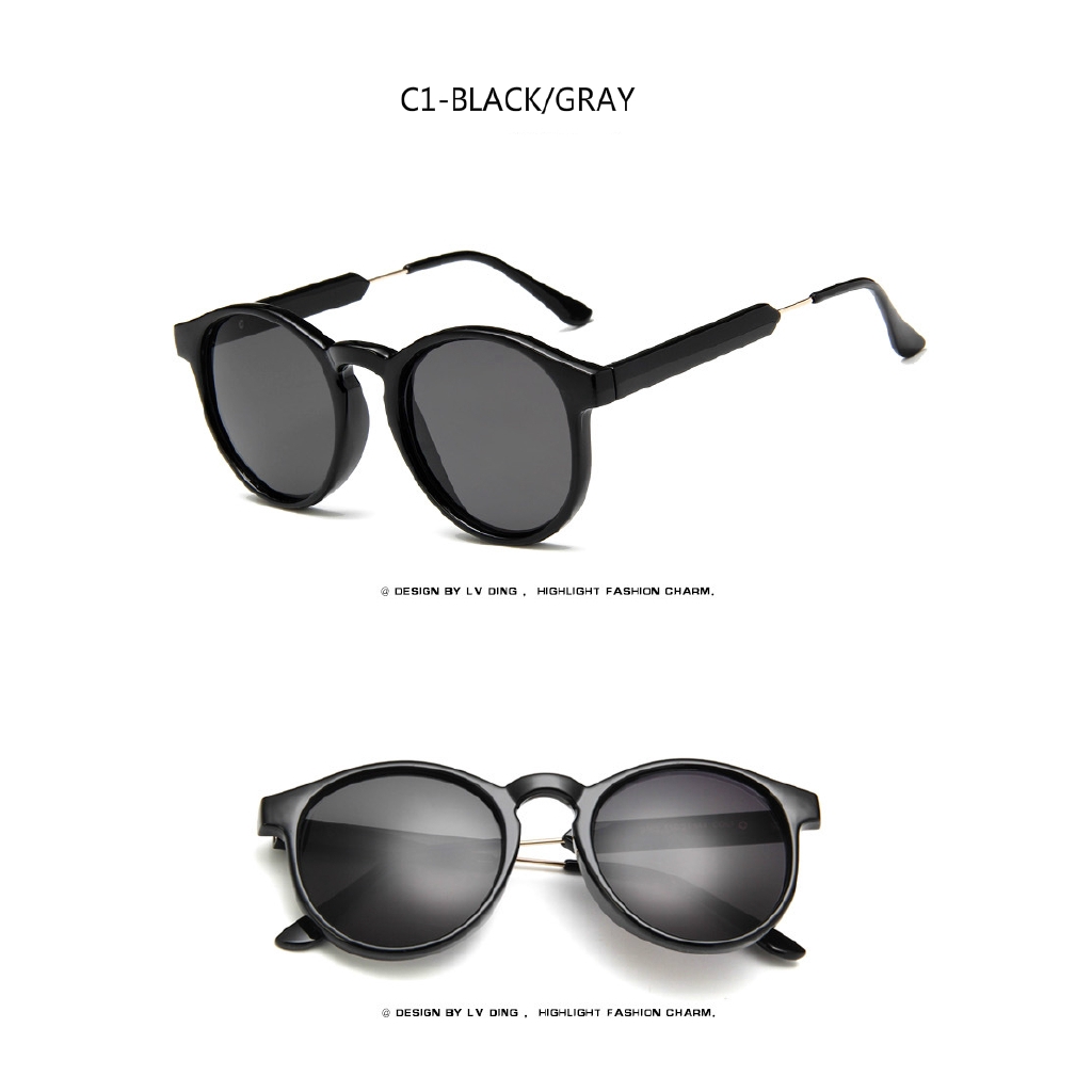 Kính mát bản lề kim loại phong cách Hàn Quốc retro thời trang chụp ảnh dạo phố