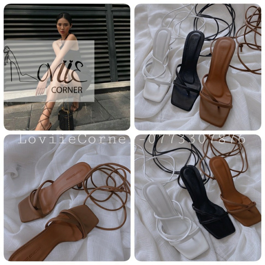 SANDAL CAO GÓT LOVIIECORNER - GIÀY SANDAL CAO ĐẾ NHỌN 7 PHÂN CHIẾN BINH CỘT DÂY HIHI G220307