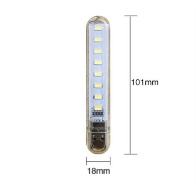 Thanh đèn LED mini 8 bóng, 24 bóng siêu sáng cổng cắm USB thích hợp để bàn học, đọc sách đầu giường magic