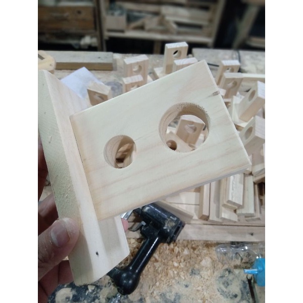 Bát đỡ thanh treo rèm , 1 cặp bát gỗ gắng thanh treo quần áo