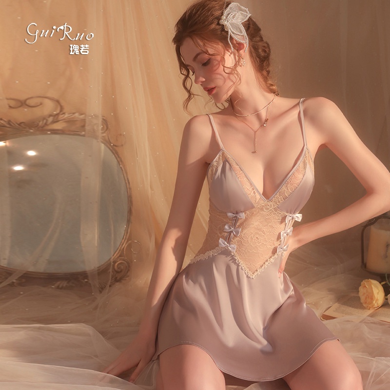 [ Tặng chíp] Đầm ngủ / Váy Ngủ dây nơ gợi cảm Cao Cấp 1667