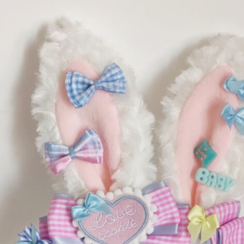 Băng Đô Tai Thỏ Phối Lông Xù Đáng Yêu Dành Cho Hóa Trang