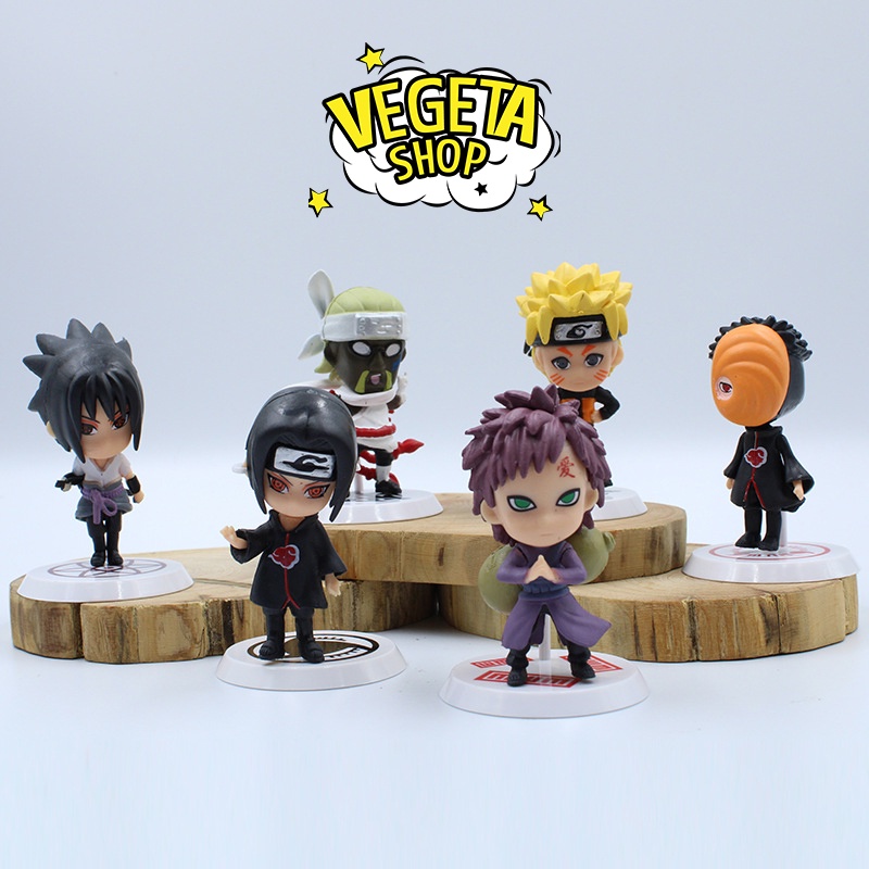 Mô hình Naruto - Figure Set 6 nhân vật trong Naruto Chibi (Mẫu 2) - Cao 7cm