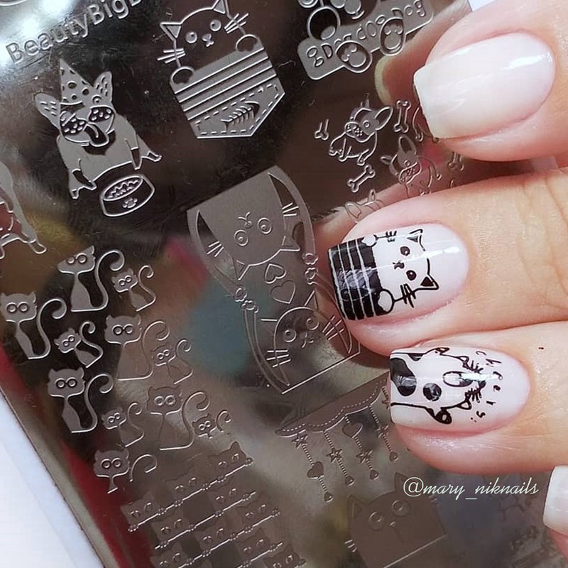 Tấm tem trang trí móng hình động vật dễ thương