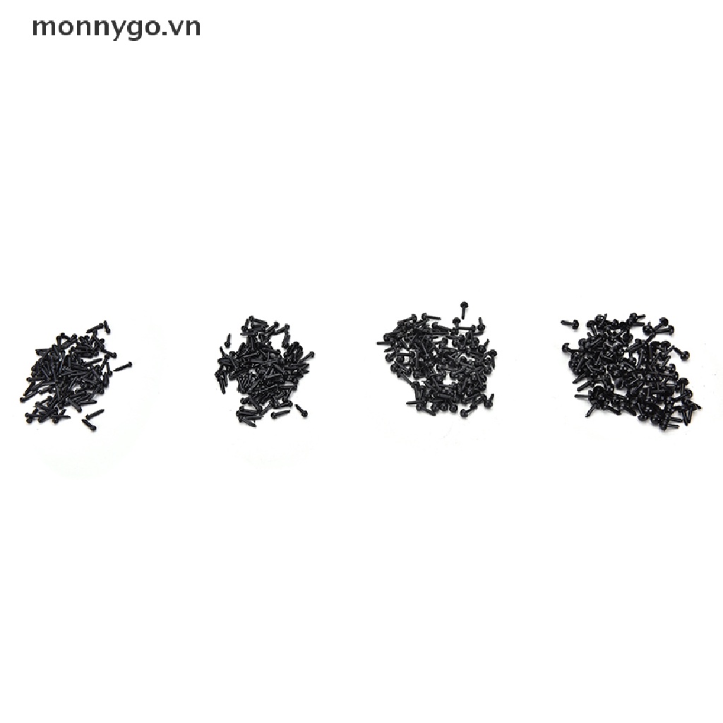 Set 100 Mắt Nhựa Màu Đen 4 Kích Cỡ Cho Búp Bê Thú Nhồi Bông DIY