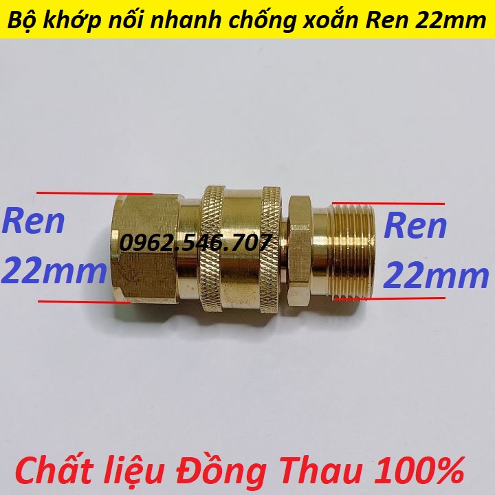 Khớp nối nhanh, Khớp nhanh máy rửa xe ren 22mm, Chống xoắn dây rửa xe