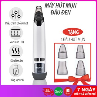 Máy hút mụn cầm tay - máy hút mụn đầu đen có đầu massage nhiệt nhiều chế độ hút