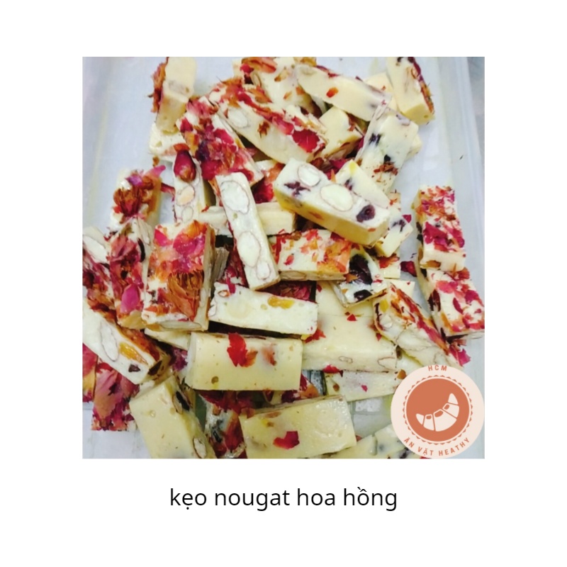 Kẹo hạnh phúc nougat mềm dẻo thơm ngon ít ngọt đồ ăn vặt healthy 500gr