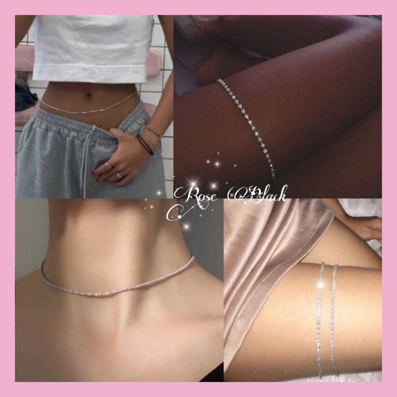 ( chọn size)vòng choker eo, cổ, đùi đá cực sang chảnh mã SC-040788