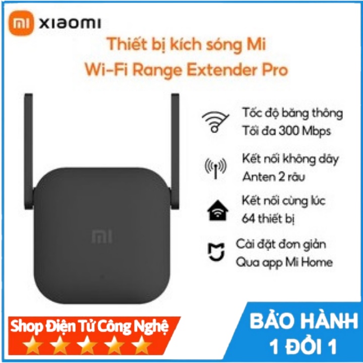 Kích sóng wifi Xiaomi Repeater Pro 2 râu ăng ten, phát xuyên tường, thu phát mở rộng, khuếch đại băng tần rộng