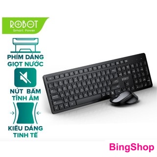 Combo Bàn Phím Cơ Và Chuột Quang Không Dây ROBOT KM4000 Chuột Tĩnh Âm