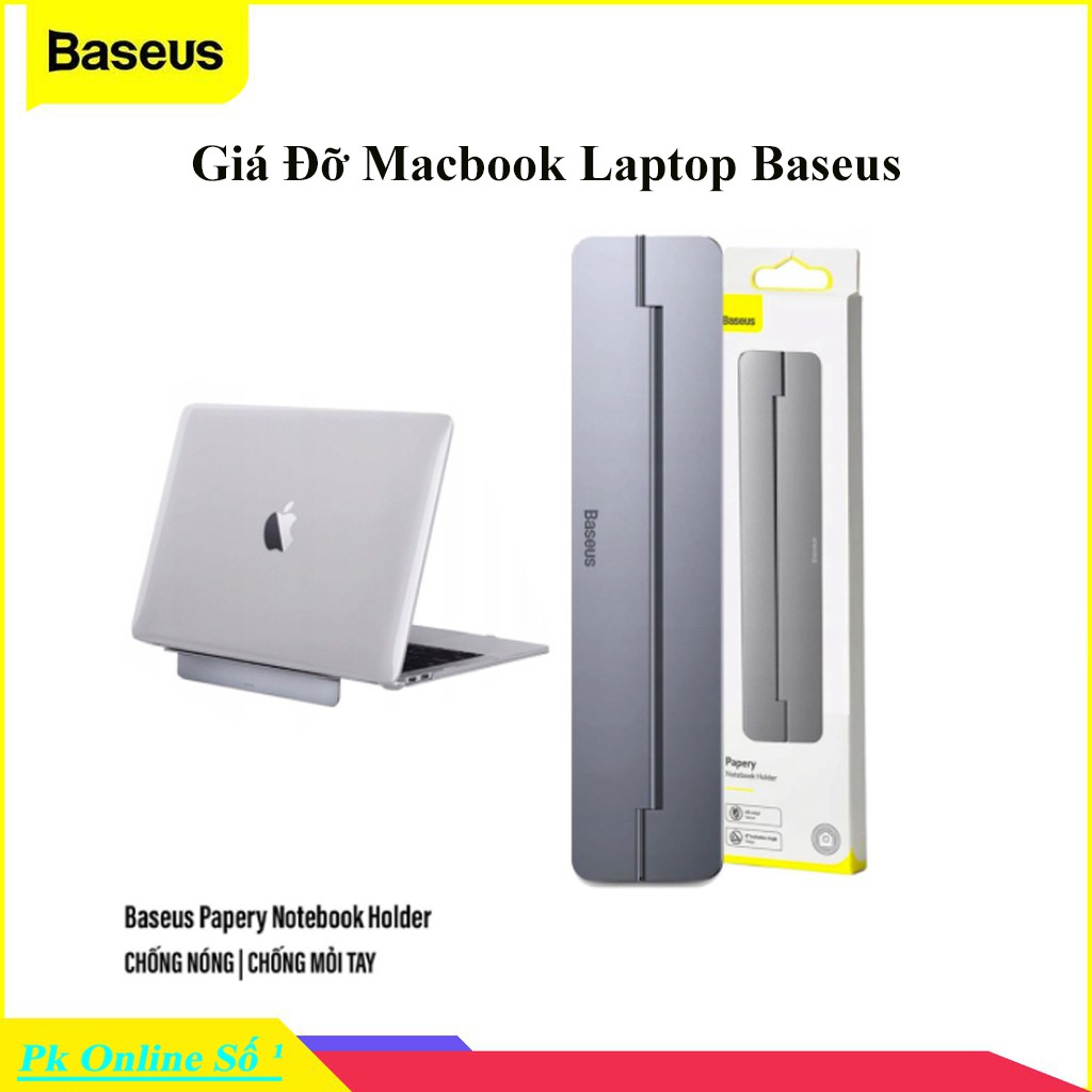 Đế tản nhiệt dạng xếp, siêu mỏng Baseus Papery Notebook Holder dùng cho cho Macbook/ Laptop (0.3cm slim, 8°) - LV766