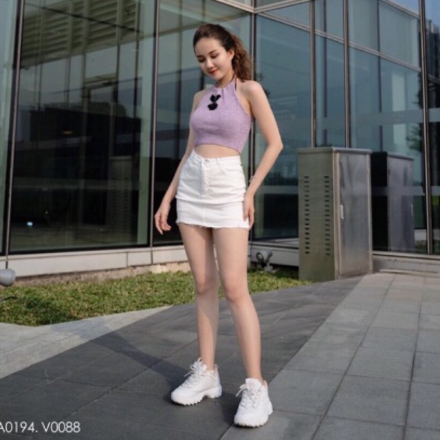 Chân váy kaki jean ngắn có quần trong bao đẹp | BigBuy360 - bigbuy360.vn