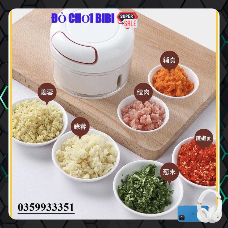 Máy xay tỏi ớt mini cầm tay đa năng có dây kéo tiện lợi Food Chopper