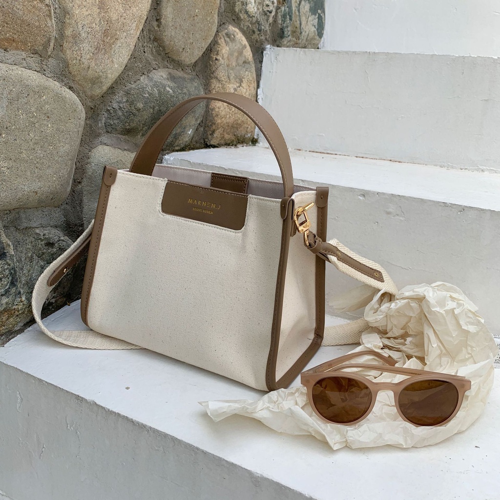 Túi Tote Vải Canvas Hình Vuông Cỡ Lớn Thiết Kế Mới Năng Động Thời Trang