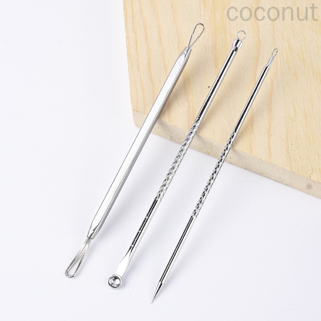 3 Dụng cụ nặn mụn đầu đen bằng thép không gỉ sử dụng tiện lợi