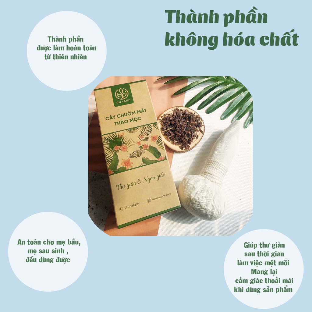 Cây chườm mắt thảo dược Cỏ lành giúp giảm sưng bụp mắt, mỏi mệt cho mắt. Dạng cây 200gr